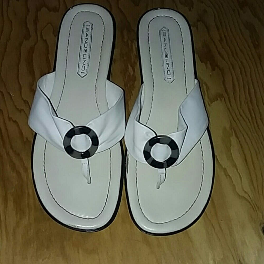 BANDOLINO PARTRIDGE LEATHER SANDAL*WHITE*SIZE 10M*